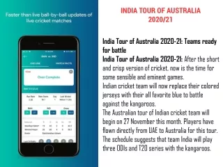 LATEST NEWS OF INDIA TOUR OF AUSTRALIA 2020/21 (Cricdaddy)
