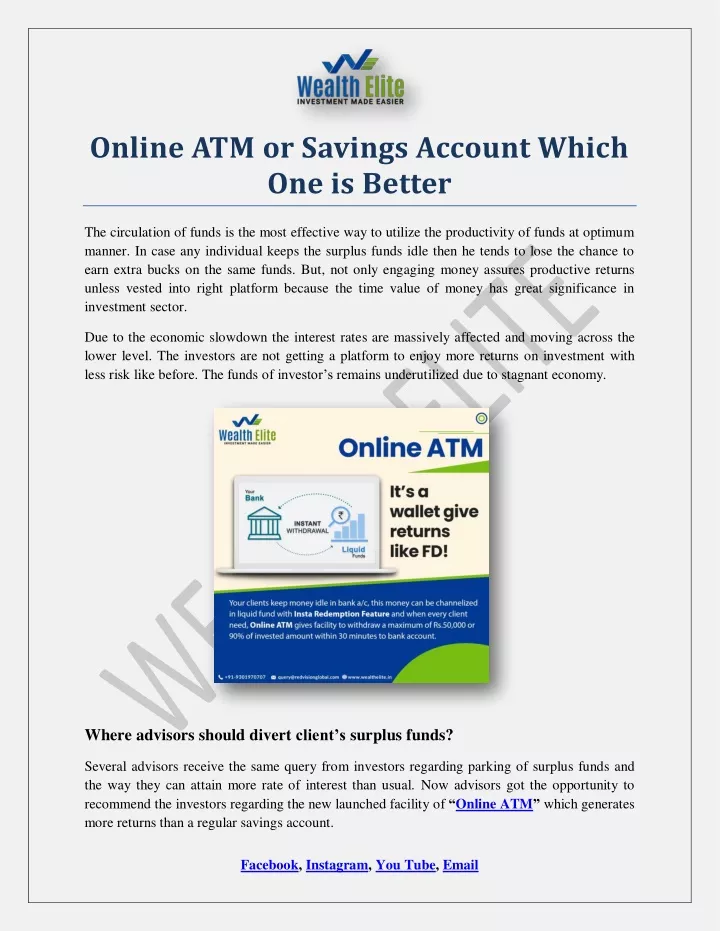 online atm or savings account which one is better