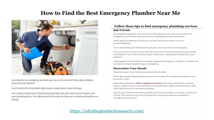 how to find the best emergency plumber near me