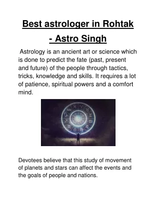 Best astrologer in rohtak - Astro Singh