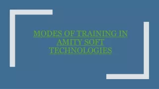 modes of training in amity soft technologies