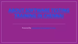 about software testing training in chennai