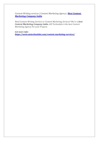 content writing services content marketing agency