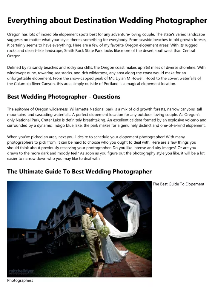 everything about destination wedding photographer