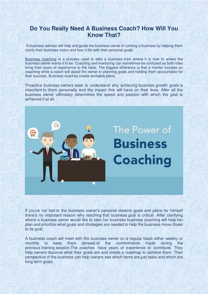 do you really need a business coach how will