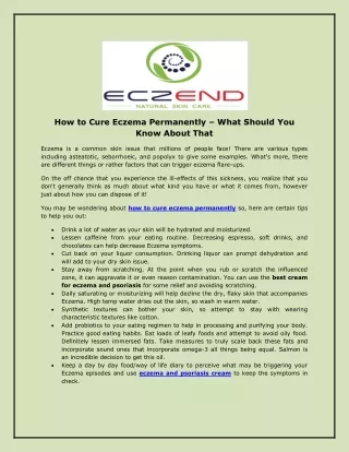 how to cure eczema permanently what should