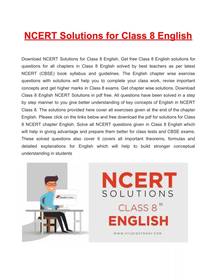 ncert solutions for class 8 english
