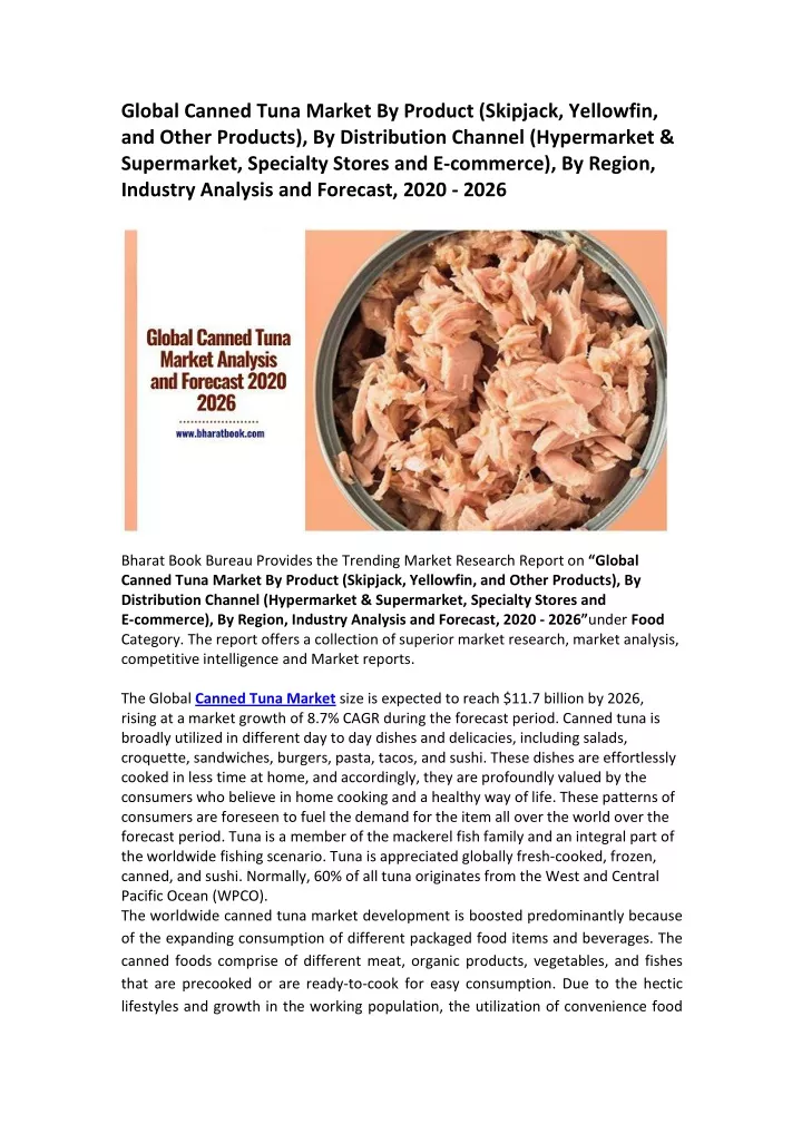 global canned tuna market by product skipjack