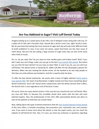 Are You Addicted to Sugar? Visit Luff Dental Today