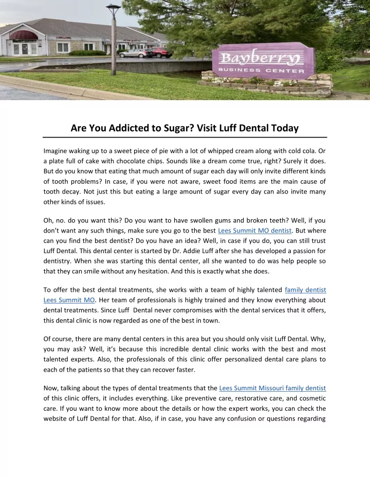 are you addicted to sugar visit luff dental today