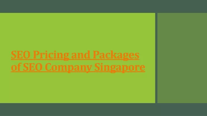 seo pricing and packages of seo company singapore