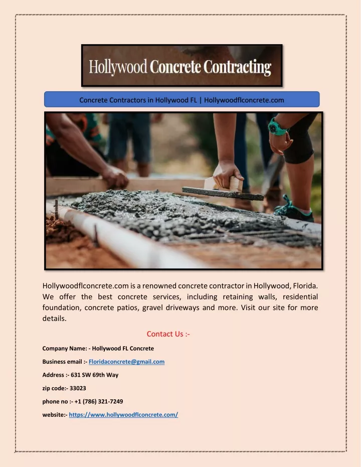 concrete contractors in hollywood