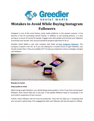 Mistakes to Avoid While Buying Instagram Followers