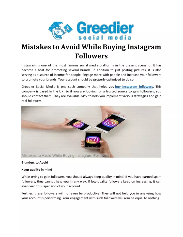 mistakes to avoid while buying instagram followers