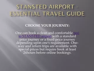Stansted Airport - Essential Travel Guide
