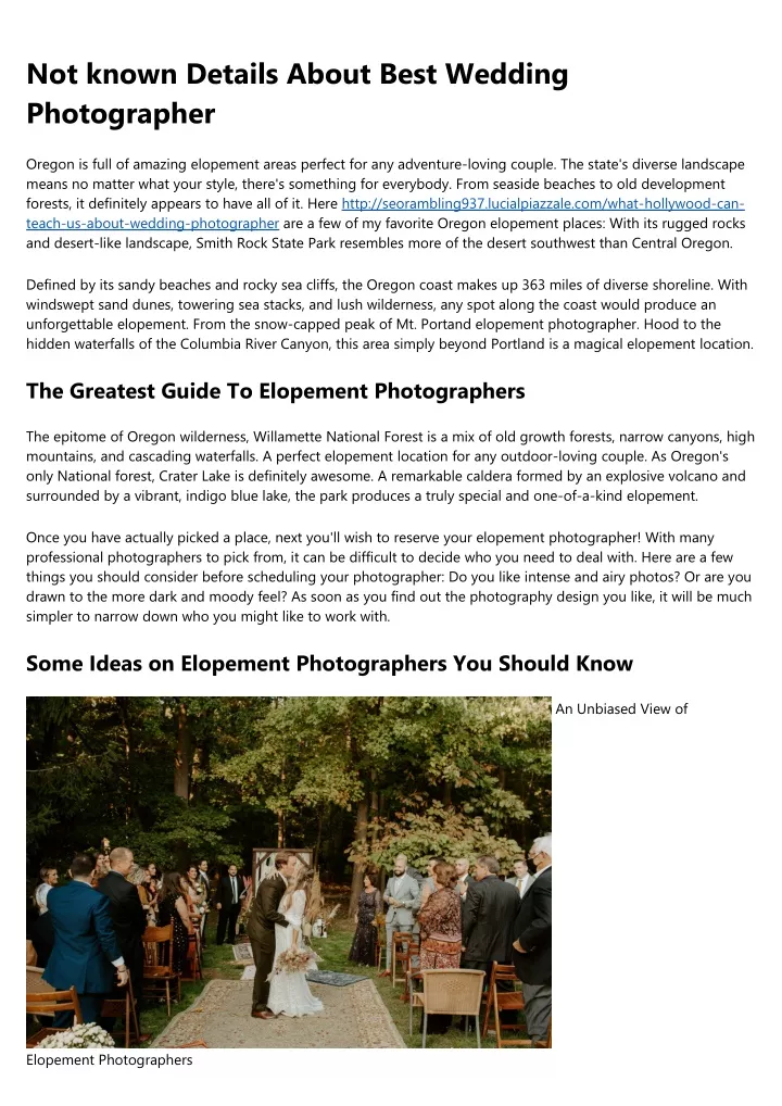 not known details about best wedding photographer