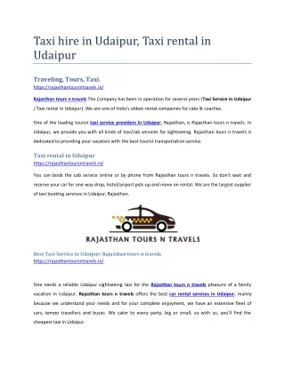 taxi hire in udaipur taxi rental in udaipur