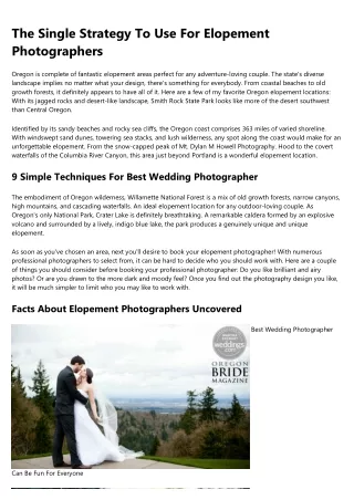 Why You Should Focus on Improving elopement photography