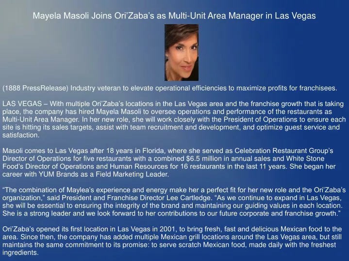 mayela masoli joins ori zaba s as multi unit area manager in las vegas