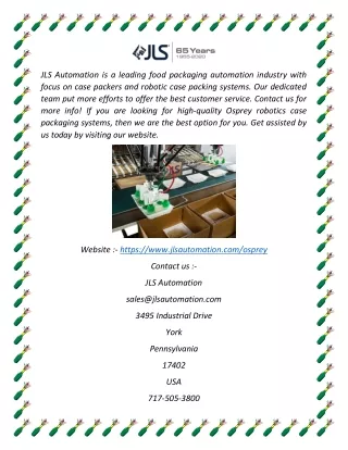 jls automation is a leading food packaging