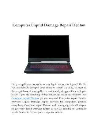 computer liquid damage repair denton
