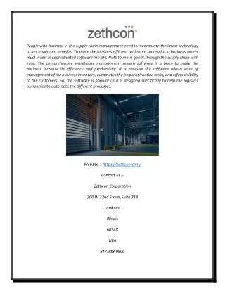 3PL WMS Software | Zethcon.com