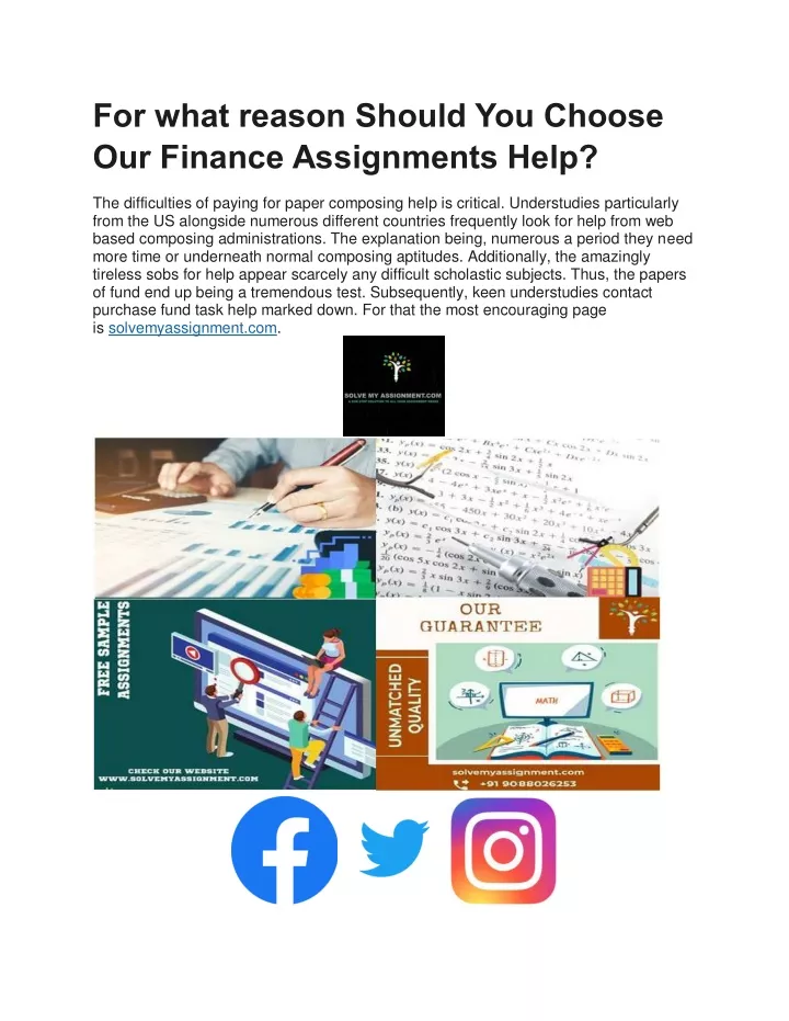 for what reason should you choose our finance