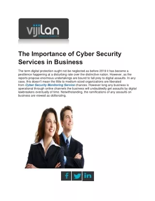the importance of cyber security services