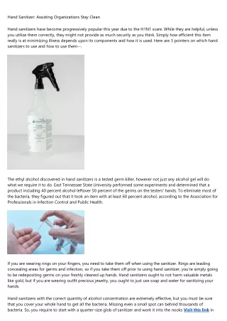 hand sanitizer assisting organizations stay clean