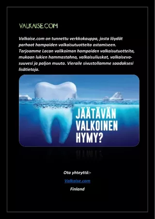 Hampaiden valkaisutuotteet |  Valkaise.com