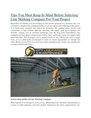 tips you must keep in mind before selecting line