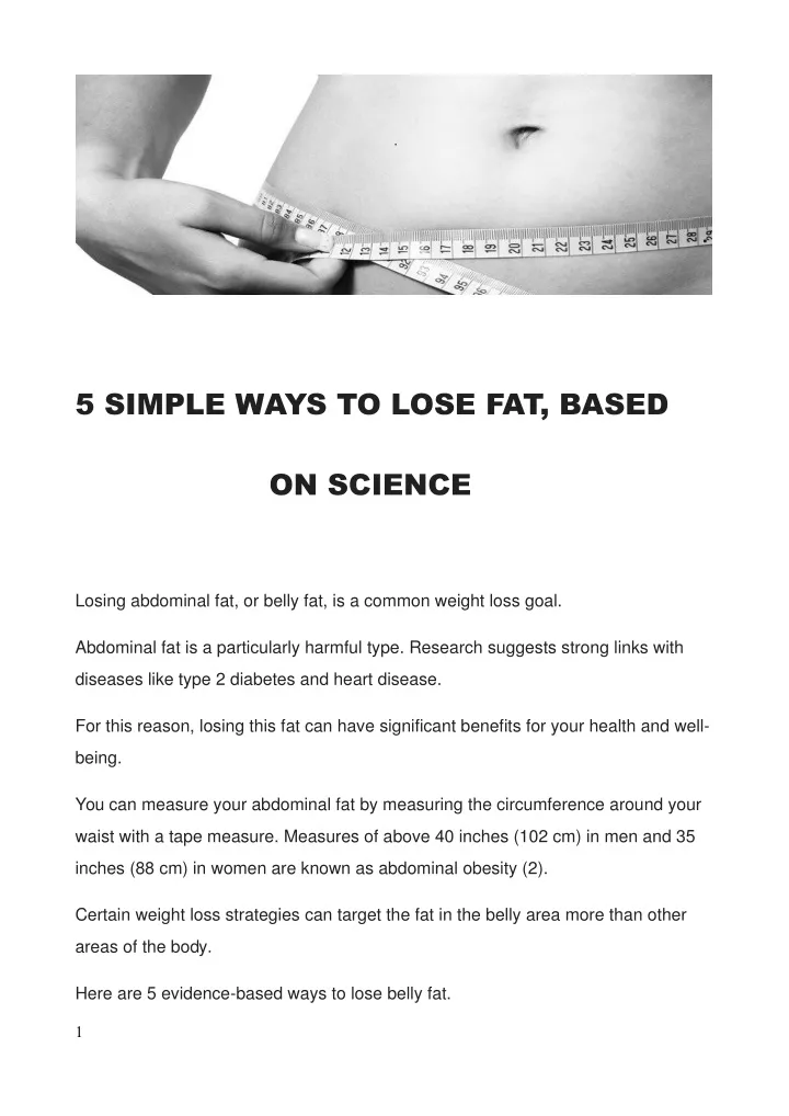 5 simple ways to lose fat based