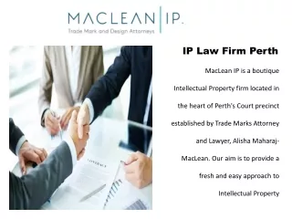 Best Boutique Law Firms in Perth | Maclean IP