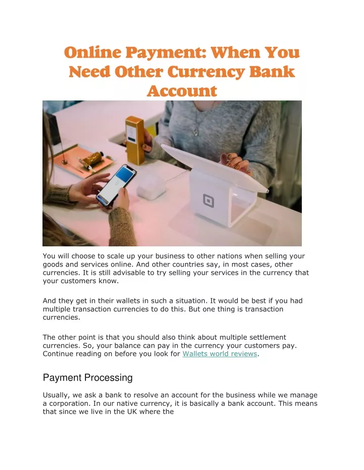 online payment when you need other currency bank