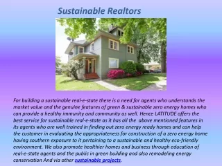 sustainable realtors
