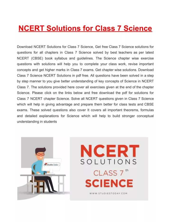 ncert solutions for class 7 science