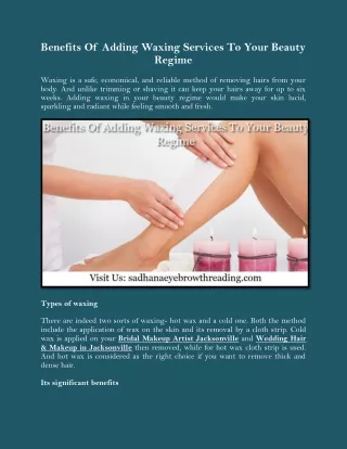 benefits of adding waxing services to your beauty
