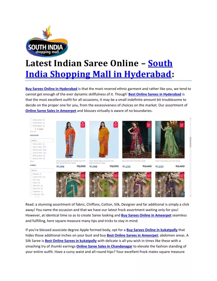 latest indian saree online south india shopping