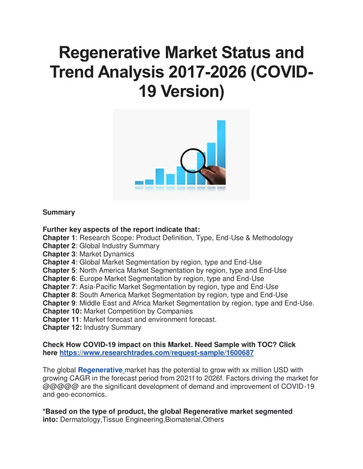 regenerative market status and trend analysis