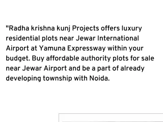 Book Your Plots India's Biggest International Airport