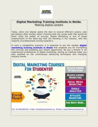 Digital Marketing Training Institute in Noida: Making digital careers