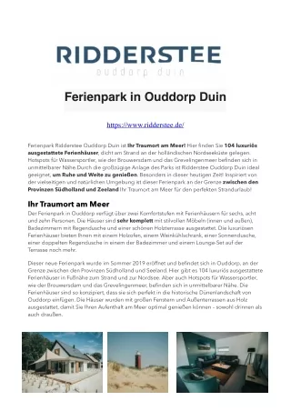 ferienpark in ouddorp duin