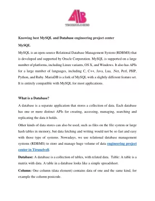 knowing best mysql and database engineering