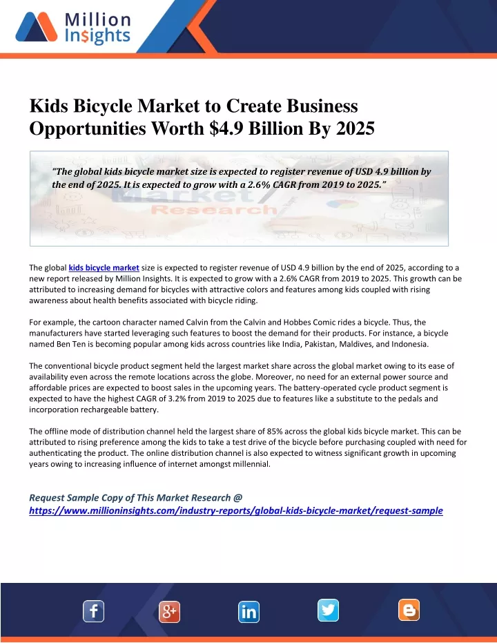 kids bicycle market to create business