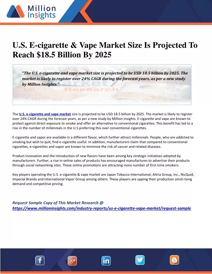 u s e cigarette vape market size is projected