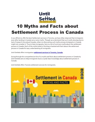 10 Myths and Facts about Settlement Process in Canada