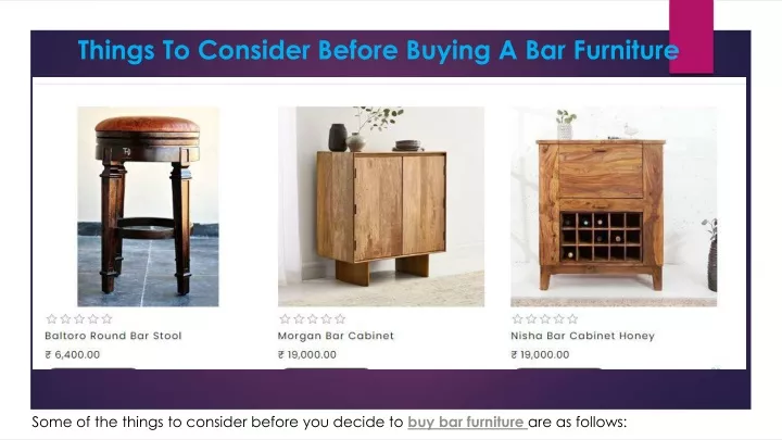 things to consider before buying a bar furniture