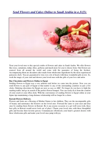 send flowers and cakes online to saudi arabia