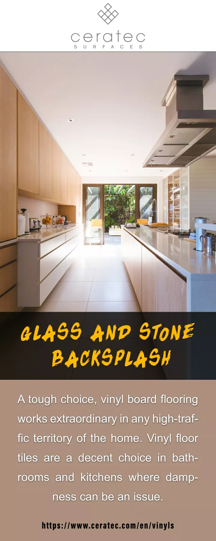 glass and stone backsplash