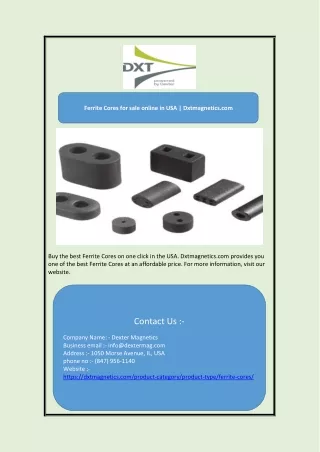 Ferrite Cores for sale online in USA | Dxtmagnetics.com